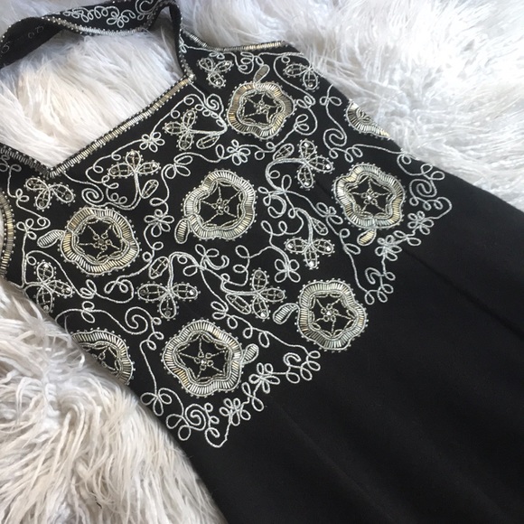 Vintage Dresses & Skirts - 🇺🇸 Black Wool Sequin Cocktail